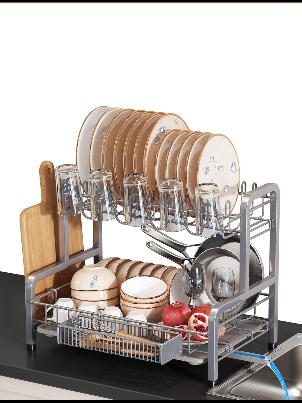 2 Tier Dish Drying Rack